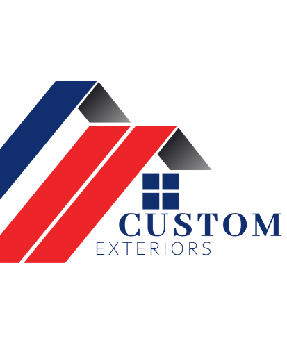 local brush roofing company, custom exteriors logo